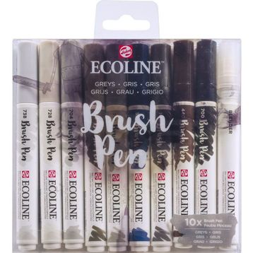 Talens 9805 10'lu Set Gri Renkler Ecoline Brush Pen