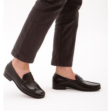 Tamer Tanca 477 48240 Y22 Siyah Erkek Deri Makosen Ayakkabı