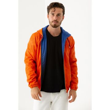 Tamer Tanca 571 SMR-1005 Turuncu Mavi Erkek Deri Mont