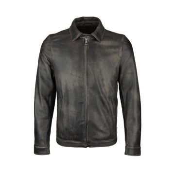 Tamer Tanca 993 2023 Siyah Eskitme Erkek Deri Mont