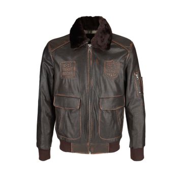 Tamer Tanca 993 B-25 Kızıl Eskitme Erkek Deri Mont