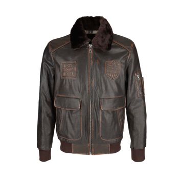 Tamer Tanca 993 B-25 Kızıl Eskitme Erkek Deri Mont