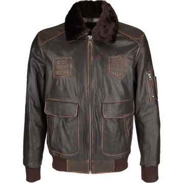 Tamer Tanca 993 B-25 Kızıl Eskitme Erkek Deri Mont