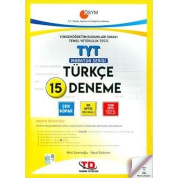 Tandem Yayınları TYT Türkçe 15 Deneme