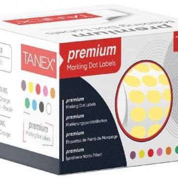 Tanex 10 mm Sarı 5000'li Nokta Etiketi
