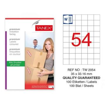 Tanex 2054 35x32 x Laser Etiket