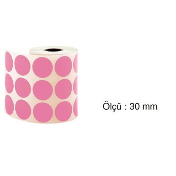 Tanex 30 mm 2000 Adet Pembe Nokta Etiket