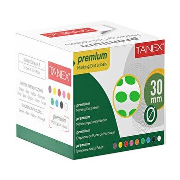 Tanex 30 mm Yeşil 1 Rulo 2000'li Nokta Etiketi