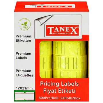Tanex Motex Etiket Florasan Sarı 12X21 800'lü