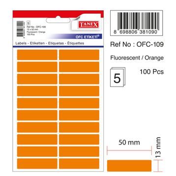 Tanex OFC-109 Flo Turuncu Ofis Etiketi