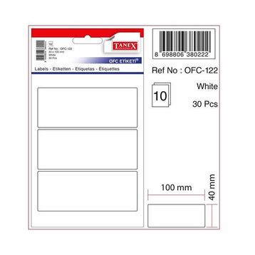 Tanex OFC-122 10'lu Beyaz Ofis Etiketi