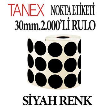 Tanex Siyah 30 mm 6 Rulo Nokta Etiketi
