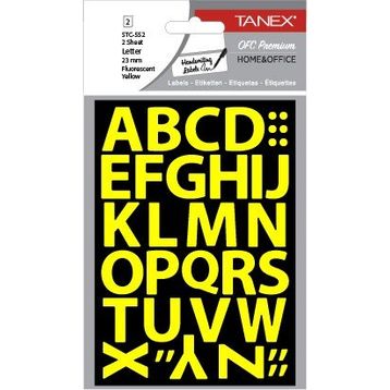 Tanex STC-552 Flo 23 mm 2'li Sarı Harf Etiketi
