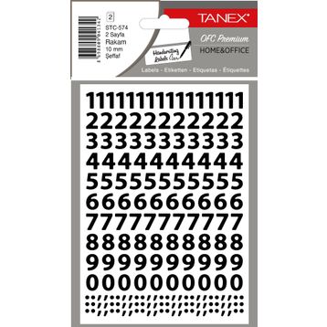 Tanex STC-574 10 mm 2'li Şeffaf Rakam Etiketi