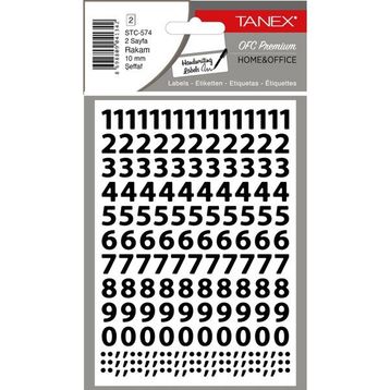 Tanex STC-574 10 mm 2'li Şeffaf Rakam Etiketi
