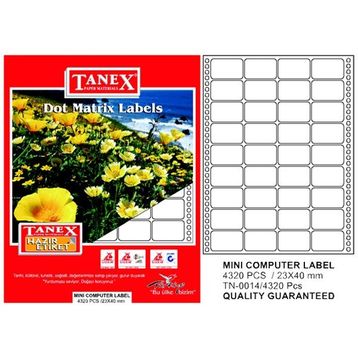 Tanex TN001410 23x40 mm 4'lü Printer Etiket