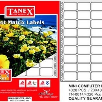 Tanex TN001410 23x40 mm 4'lü Printer Etiket