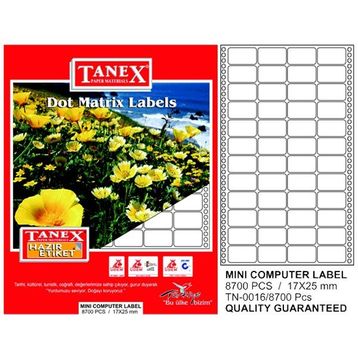 Tanex TN001610 6'lı Printer Etiket