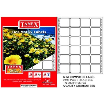 Tanex TN002010 35x45 mm 4'lü Printer Etiket