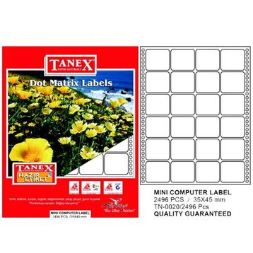 Tanex TN002010 35x45 mm 4'lü Printer Etiket