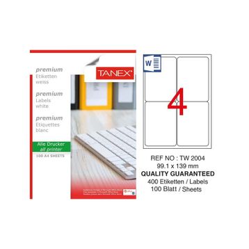 Tanex TW-2004 99.1x139 mm 100 Adet Laser Etiket