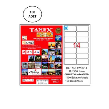 Tanex TW-2014 99x38 mm 100 Adet Lazer Etiket
