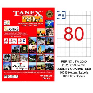 Tanex tw-2080 26.25x29.7 Laser Etiket