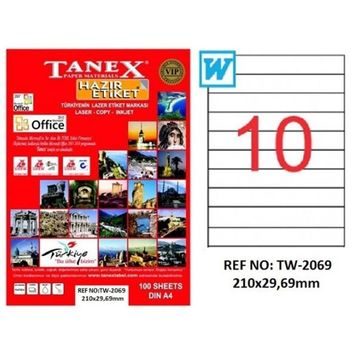 Tanex TW-2224 Lazer Etiket