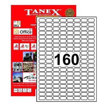 Tanex TW-2280 22x12mm Beyaz Etiket
