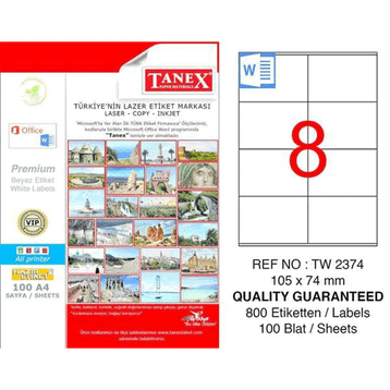 Tanex TW-2374 Lazer Etiket