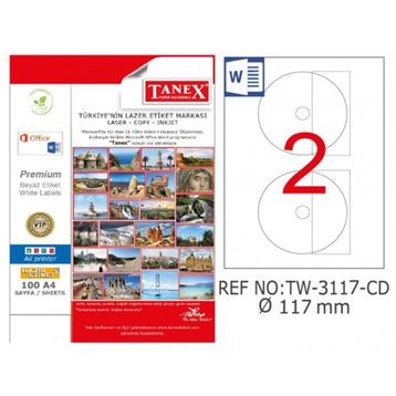 Tanex TW-3117 117 mm 25'li Polyester Etiket