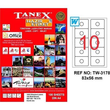Tanex TW-3178 83-56 mm Lazer Etiket