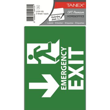 Tanex UYR-105 2'li Acil Çıkış Etiketi