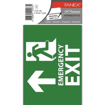 Tanex UYR-106 2'li Acil Çıkış Etiketi