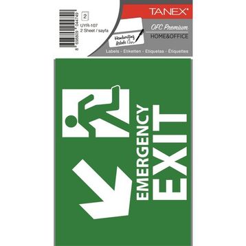 Tanex UYR-107 2'li Acil Çıkış Etiketi