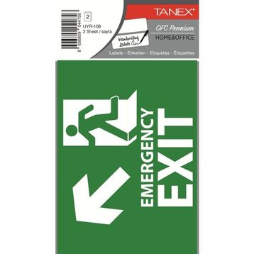 Tanex UYR-108 2'li Acil Çıkış Etiketi