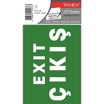 Tanex UYR-109 2'li Acil Çıkış Etiketi