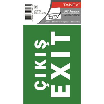 Tanex UYR-110 2'li Acil Çıkış Etiketi