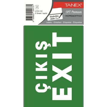 Tanex UYR-110 2'li Acil Çıkış Etiketi