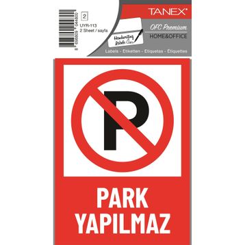 Tanex UYR-113 Park Yapılmaz 2'li Uyarı Etiketi
