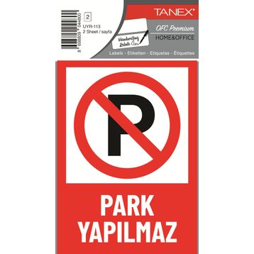 Tanex UYR-113 Park Yapılmaz 2'li Uyarı Etiketi