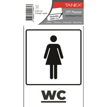 Tanex UYR-114 Bayan Wc 2'li Uyarı Etiketi