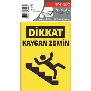 Tanex UYR-120 Kaygan Zemin 2'li Uyarı Etiketi