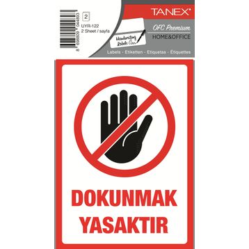 Tanex UYR-122 Dokunmak Yasaktır 2'li Uyarı Etiketi