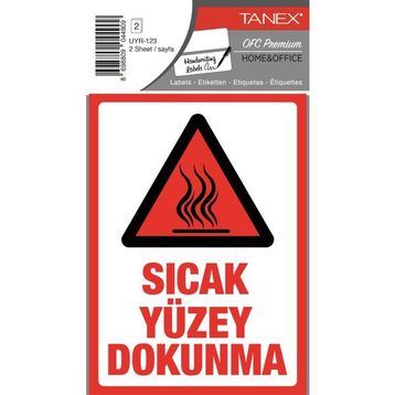Tanex UYR-123 Sıcak Yüzey 2'li Uyarı Etiketi