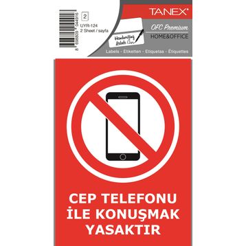 Tanex UYR-124 Cep Telefonu 2'li İkaz Uyarı Etiketi
