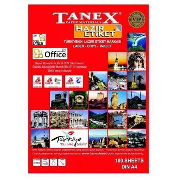 Tanex Yuvarlak Kenar Lazer A4 63.5x38.1 mm Laser Etiket