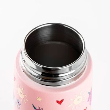 Tantitoni 025-01 Pembe 480 ml Askılı Paslanmaz Çelik Çocuk Termosu