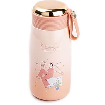 Tantitoni Pembe 320 ml Paslanmaz Çelik Desenli Termos