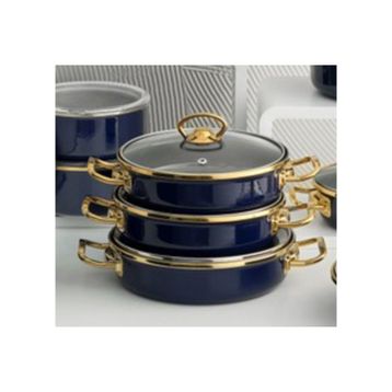 Tantitoni TONY E161820TSM Lacivert Gold Emaye 6 Parça Tencere Seti